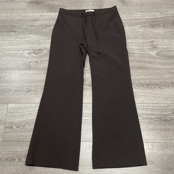 Old Navy Vintage Y2K Flat Front Wide Leg Chocolate Brown Dress Pants 4 - Picture 7 of 15